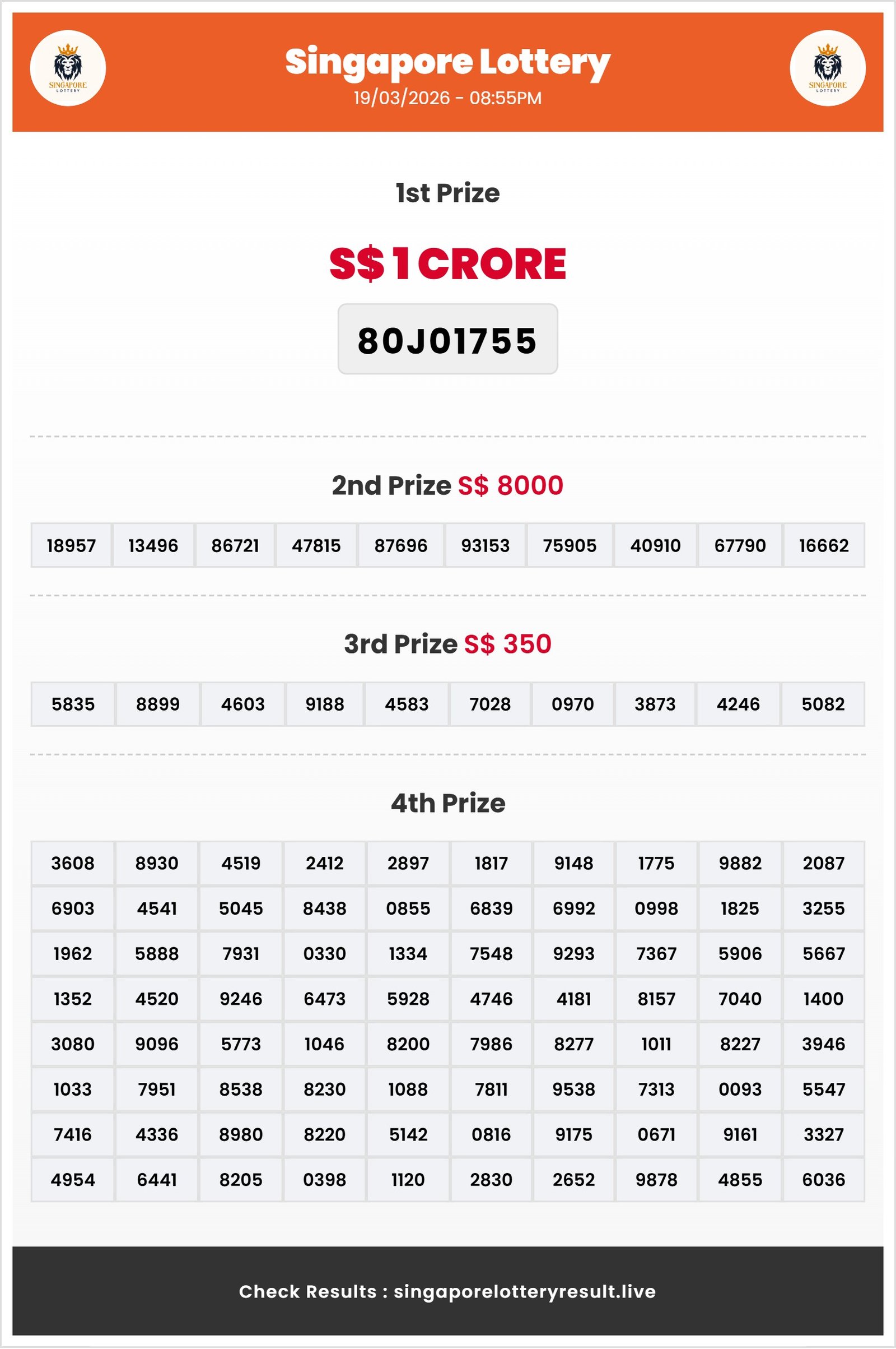 Thumbnail for  19/03/2026 Result | 08:55 PM
